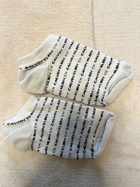 Calvin Klein White Low-Cut Logo Ankle Socks
